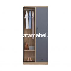 Lemari Pakaian 2 Pintu - SIANTANO CENA WD - 2P SW / Slate Grey - Light Wood 